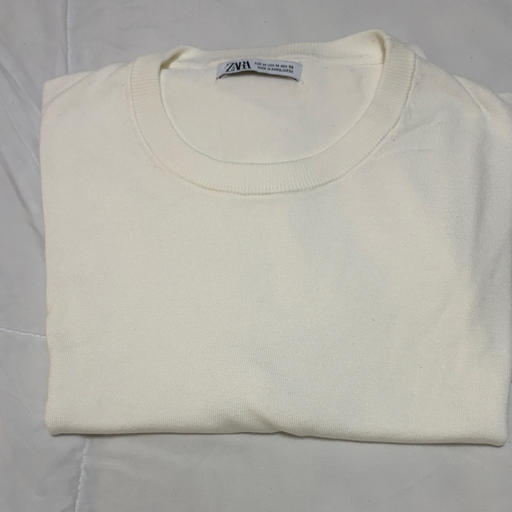Zara Off-White Knit Top